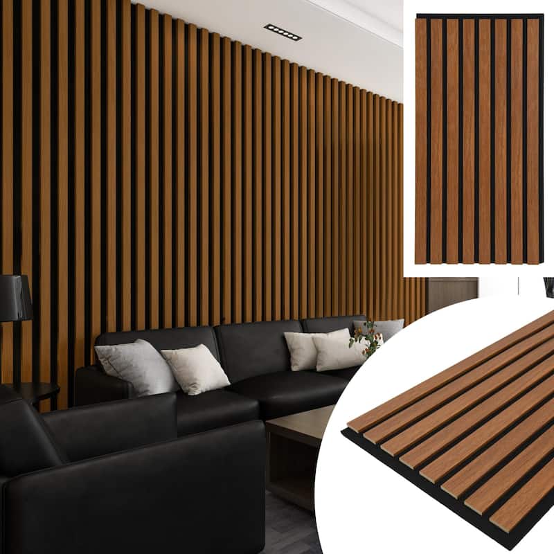 4pcs 23.6"x11.8" MDF Slat Wall Paneling Cover 8 Sq.Ft.
