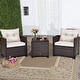 preview thumbnail 9 of 81, Costway 3PCS Patio Rattan Furniture Set Cushioned Conversation Set - See Details Off-White