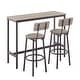 preview thumbnail 14 of 37, New Style Bar Table Set with Bar Stools PU Soft Seat with Backrest and Footrest ,1 Wooden Table(Set of 3 or Set of 5)