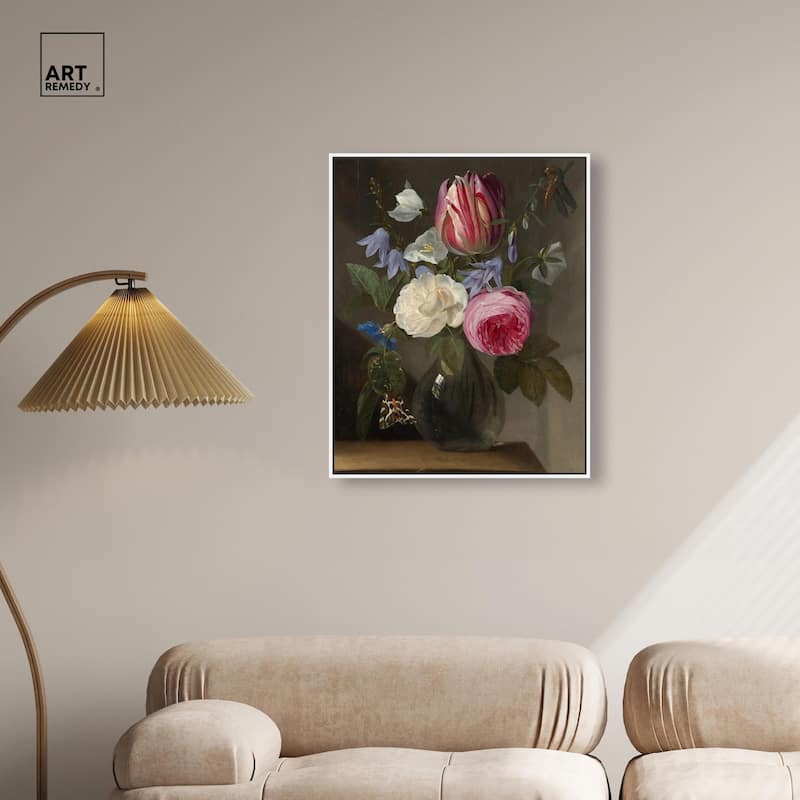 Roses and a Tulip Canvas by Art Remedy