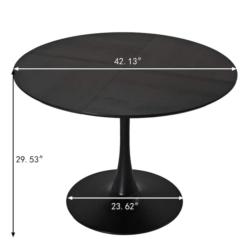 Modern Round Dining Table With Four Patchwork Tabletops
