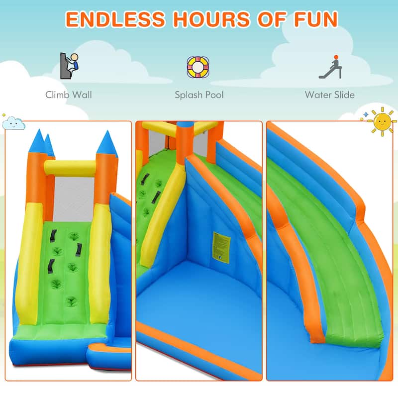 Costway Inflatable Water Slide Mighty Bounce House Castle Splash Pool - as pic shows