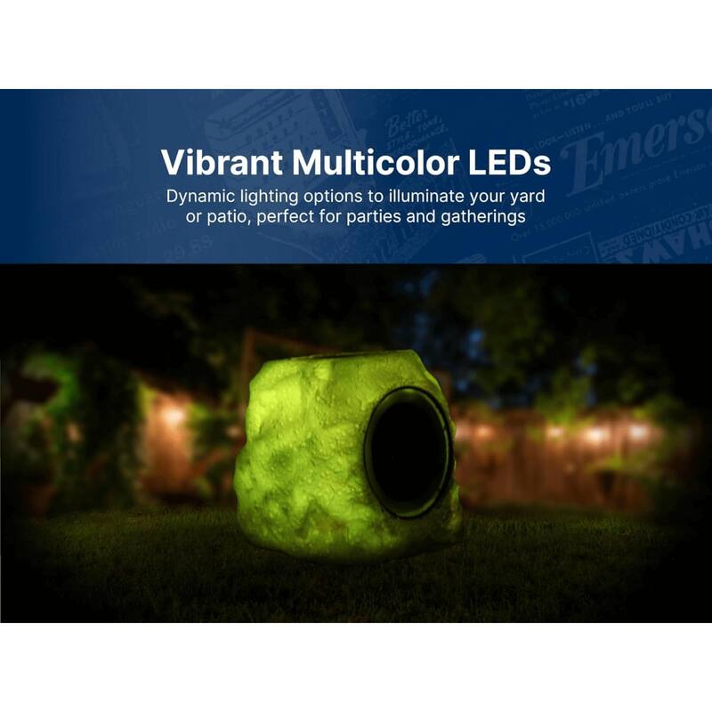 Emerson Rock Party Solar Multicolor LED Bluetooth Speaker