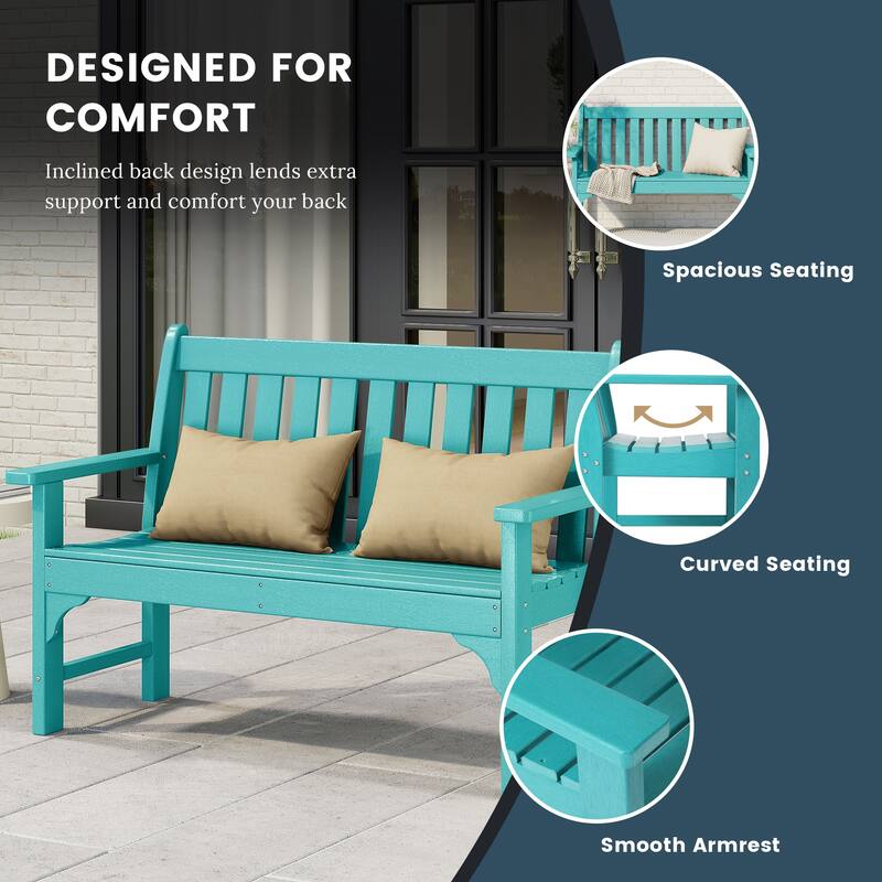 Laguna Outdoor Patio 5-Piece Porch Bench & Rocking Chair Conversation Set