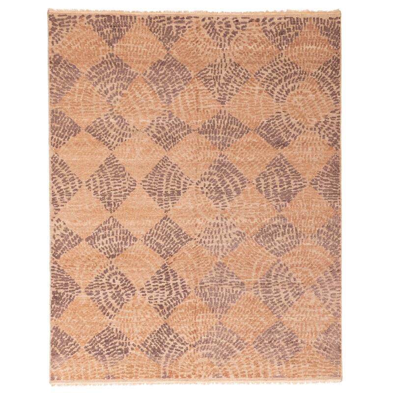 ECARPETGALLERY Hand-knotted Tangier Brown Wool Rug - 8'2 x 10'3