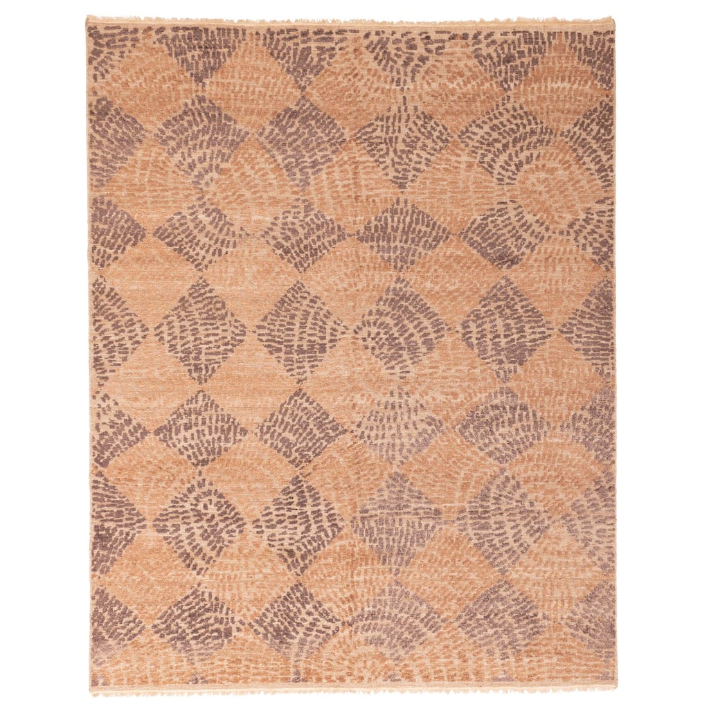 ECARPETGALLERY Hand-knotted Tangier Brown Wool Rug - 8'2 x 10'3