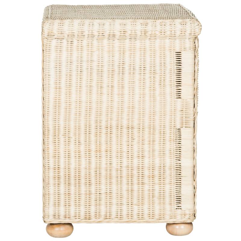 SAFAVIEH Alexie Wicker One Drawer Natural White Wash Nightstand