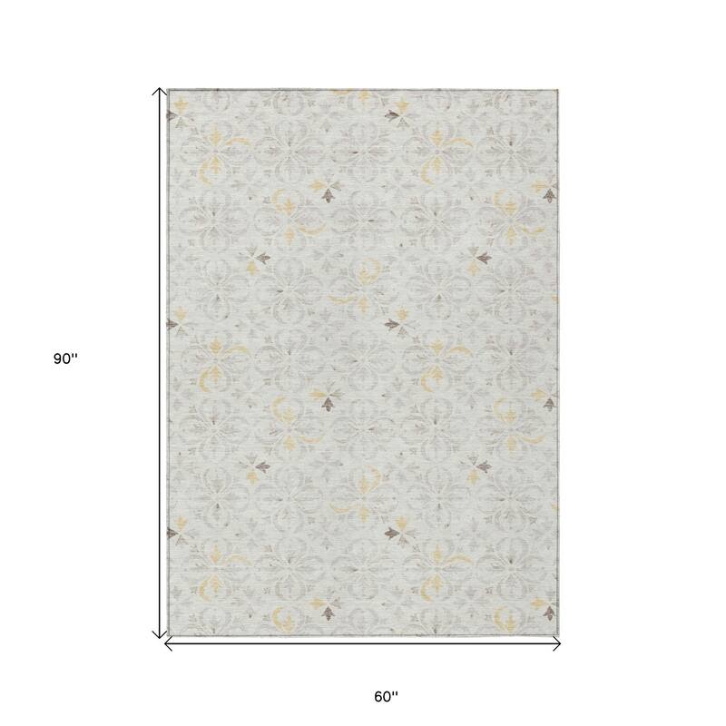HomeRoots Floral Transitional Rectangle Outdoor Rug