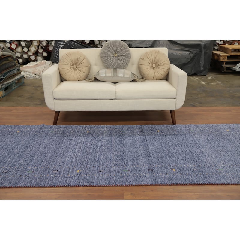 Hand Knotted Oriental 100% Wool Carpet Tribal Animal Pictorial Purples Gabbeh Runner Rug - 12' 0'' X 4' 3''