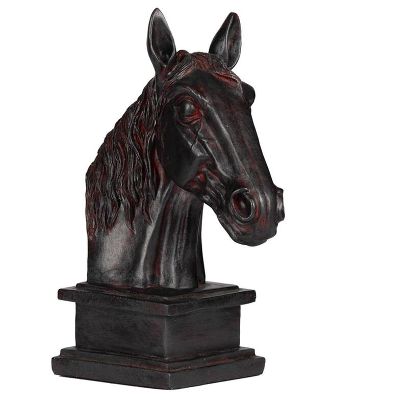 Horse Head Tabletop Statue - 11" - Black