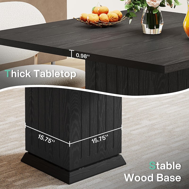 Modern Wood Square Dining Table for Kitchen Dining Room