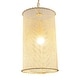 preview thumbnail 6 of 11, Farmhouse Mini Pendant Cylinder Rope Mesh Cage Kitchen Island Lights for Dining Room - 9.84" W x 19.29" H
