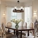 preview thumbnail 2 of 24, Rustic 6 Light Wagon Wheel Chandelier with Seeded Glass Shade