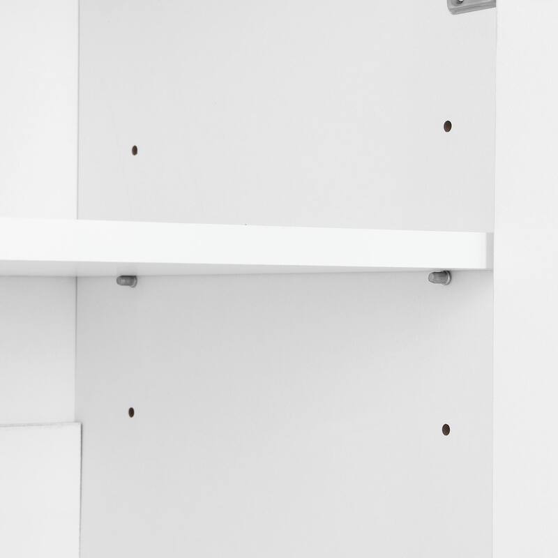 Elegant Cream Shoe Cabinet with Arched Doors, Drawer, Adjustable Shelves