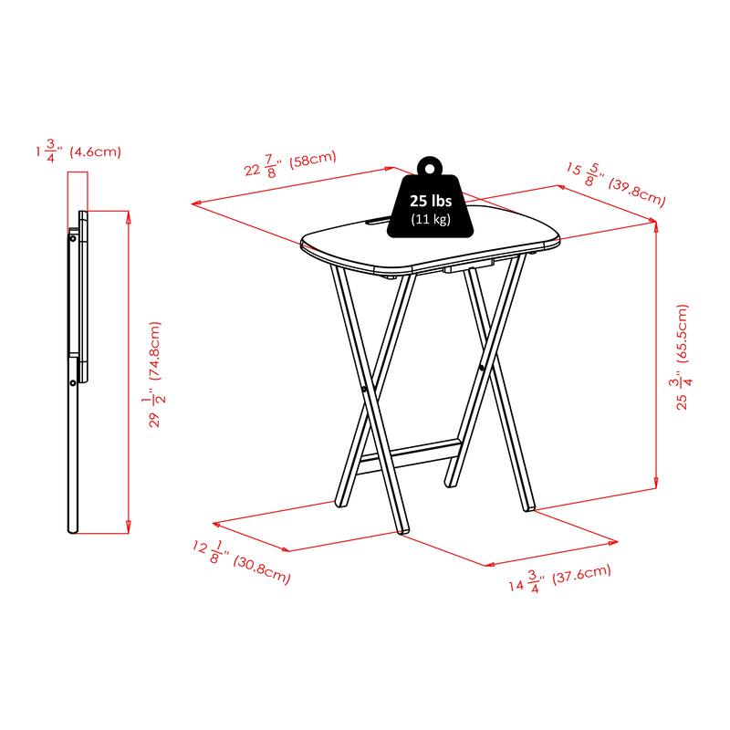 Lucca 5-Pc Snack Table Set wwith Storage Stand Natural Finish