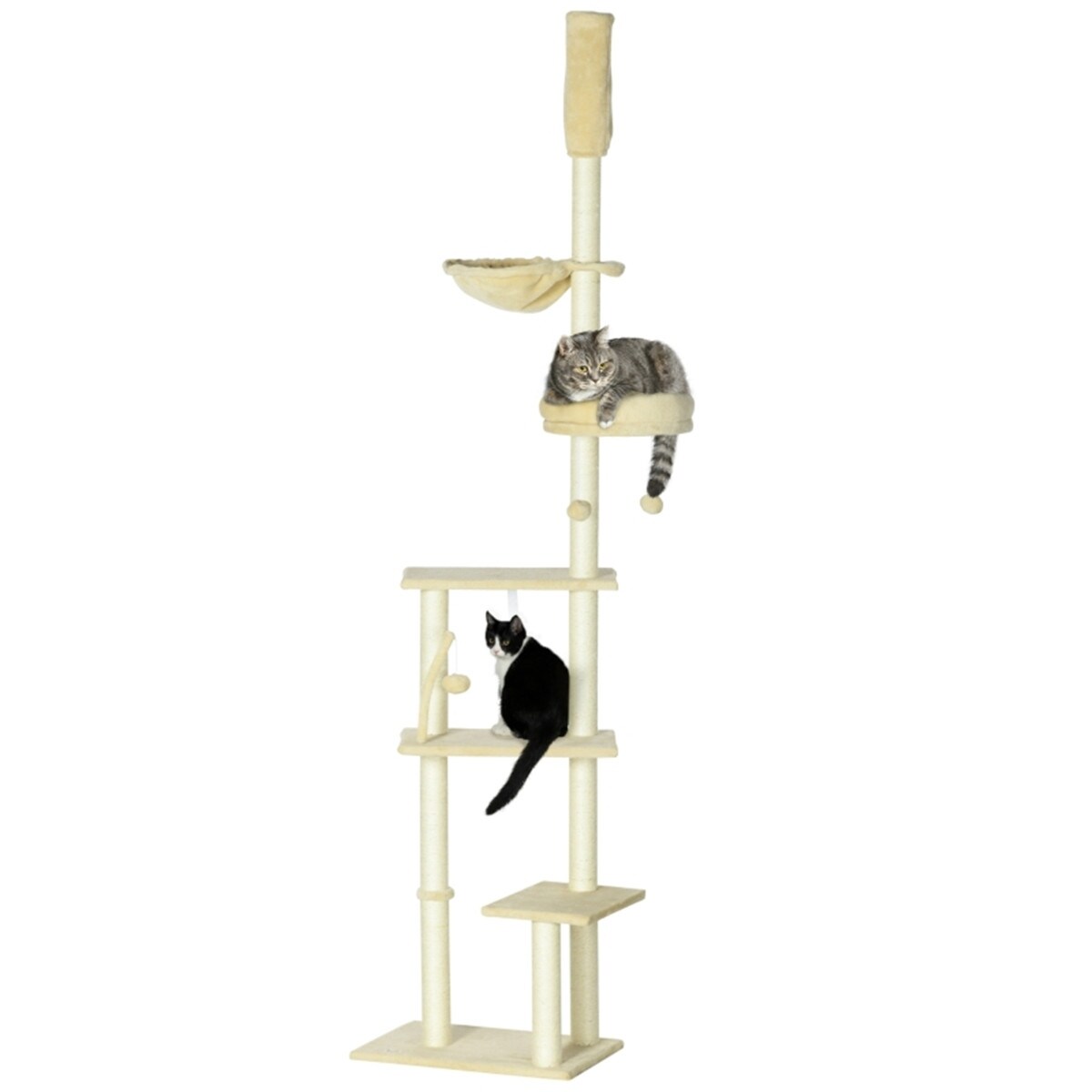 Beige Cat Tree Unique Design with Multiple Platforms and