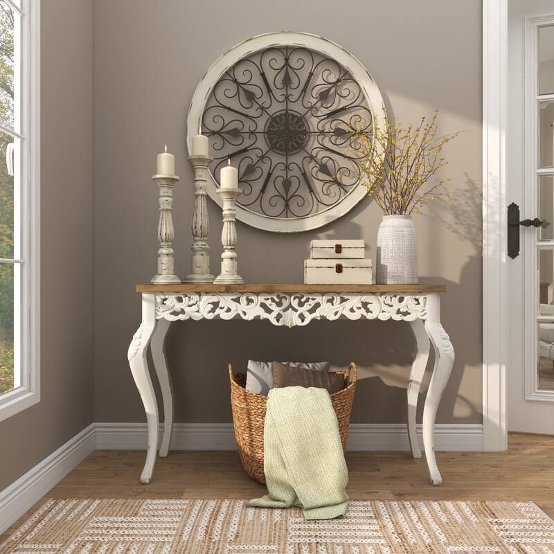 White Wooden Decorative Box with Hinged Lid (Set of 2)