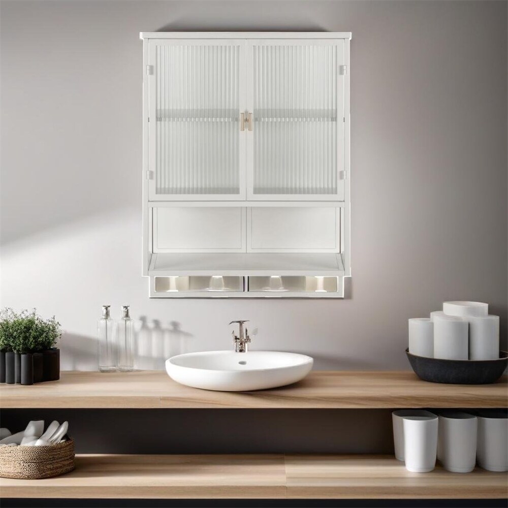 Glass store towel cabinet