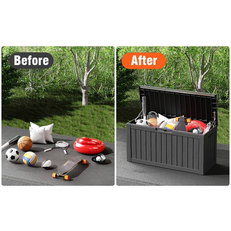 80 Gallon Deck Box & Storage Shed Container Seating Tools - 85 Gallon