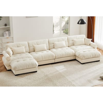 166" Modular U-shaped Sectional Sofa Cloud Couch with Movable Ottomans