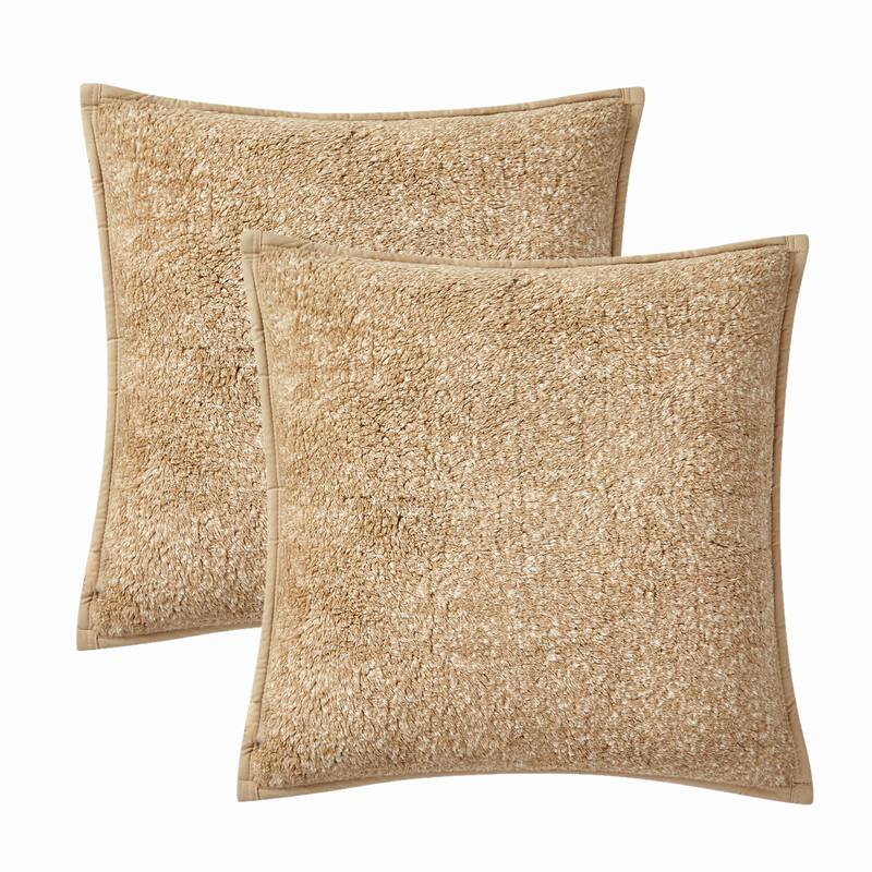 Brooklyn Loom Heathered Sherpa 20x20 2 Pack Decorative Pillow - Natural