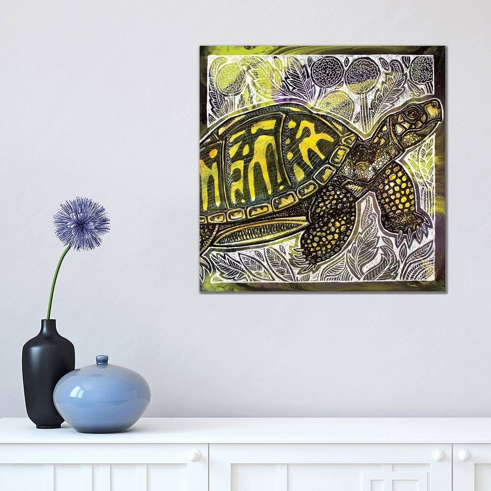 iCanvas "Box Turtle And Dandelions" by Lynnette Shelley Canvas Print