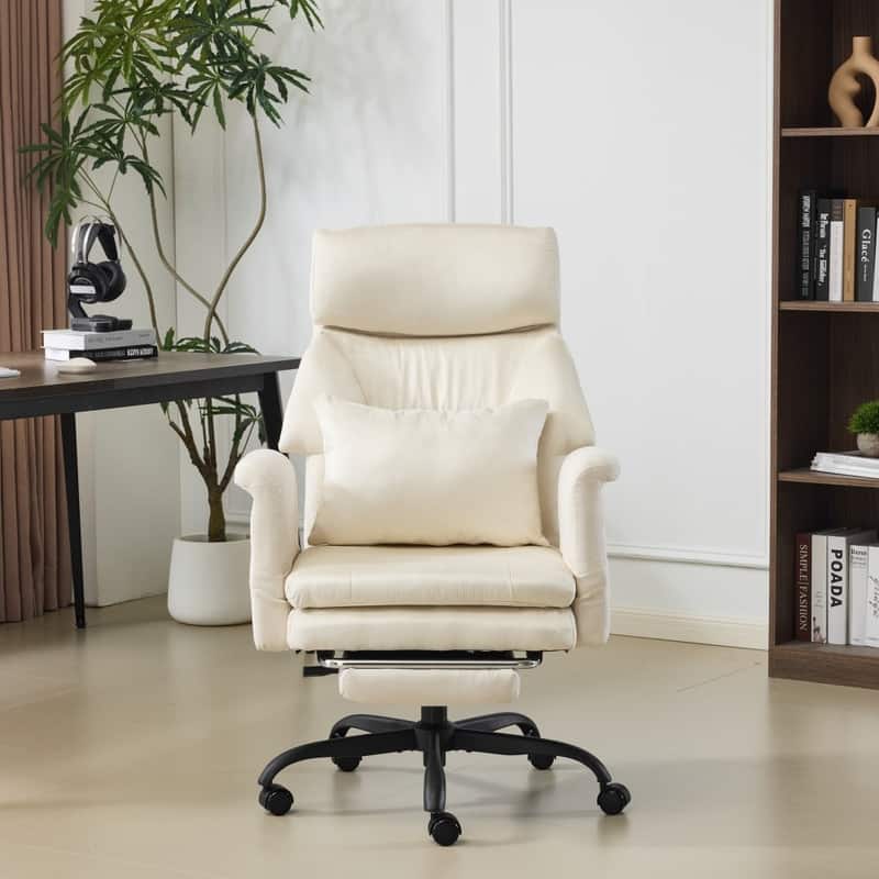 29.53 Inch High Back With Footrest Reclining Swivel Office Chair With Adjustable Arms