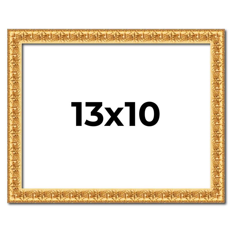 13x10 Frame Gold Real Wood Picture Frame Width 1 inches | Interior