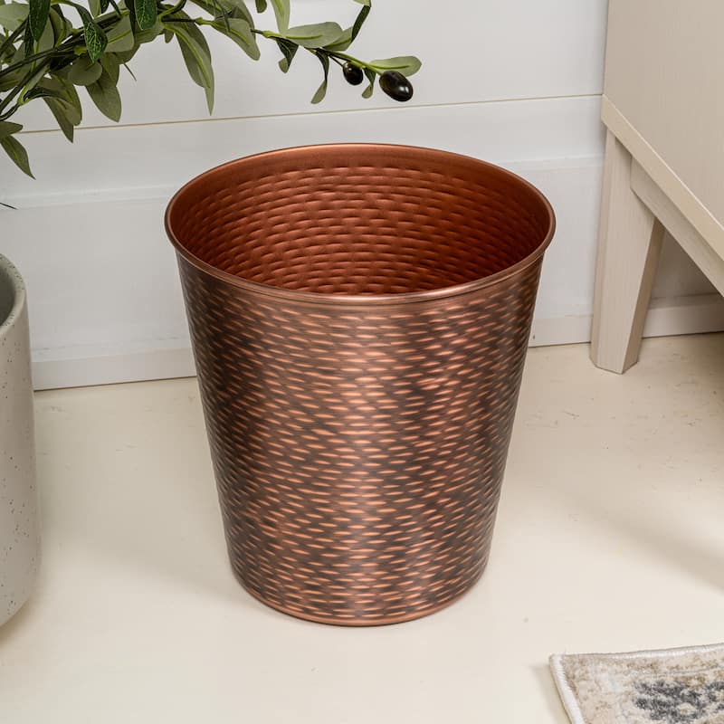 happimess Remi Modern Classic Textured Steel 2-Gallon Wastebasket