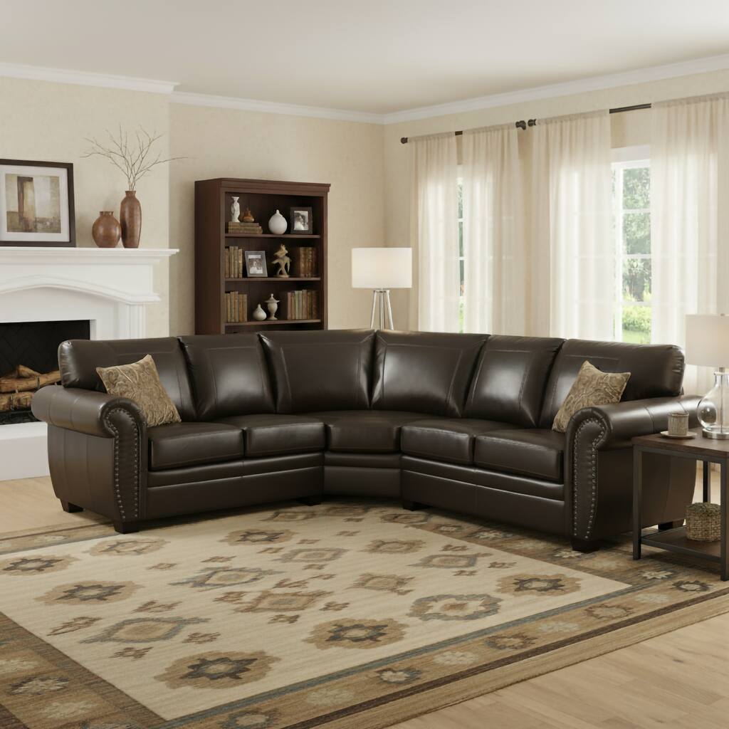 Louis Leather Gel Indoor Sectional Sofa