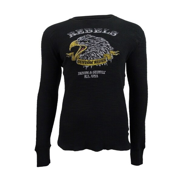 Denim & Supply Ralph Lauren Men's Waffle-Knit Thermal Shirt (S, Black ...