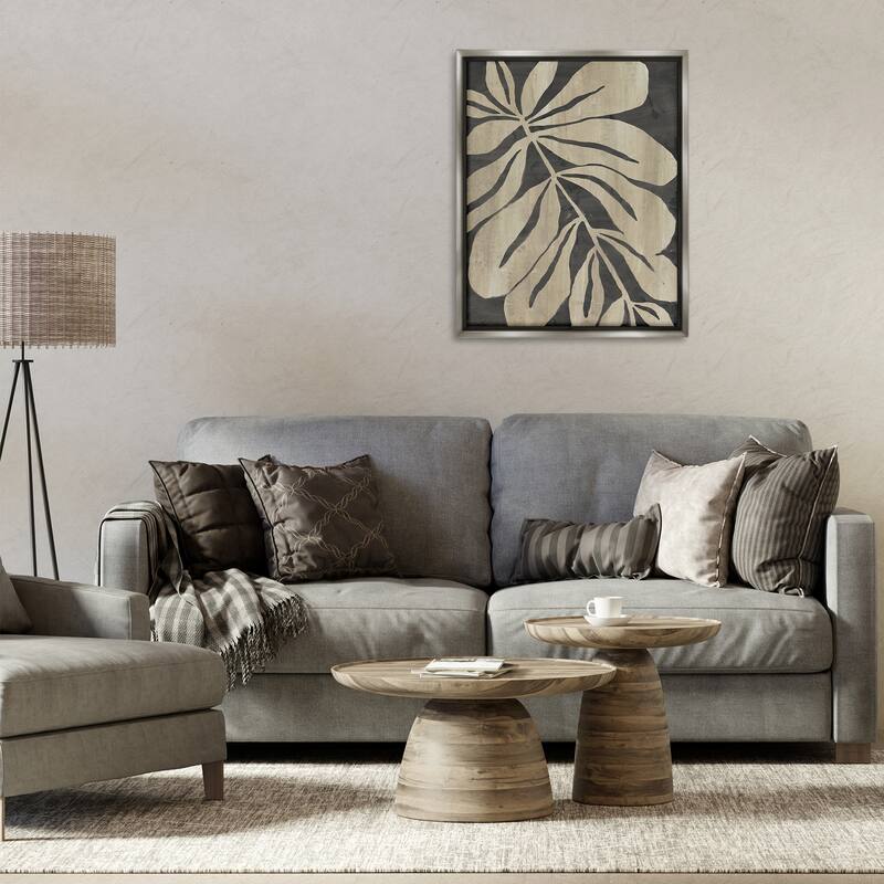 Stupell Rustic Leaf Shape Framed Floater Canvas Wall Art Design By June Erica Vess