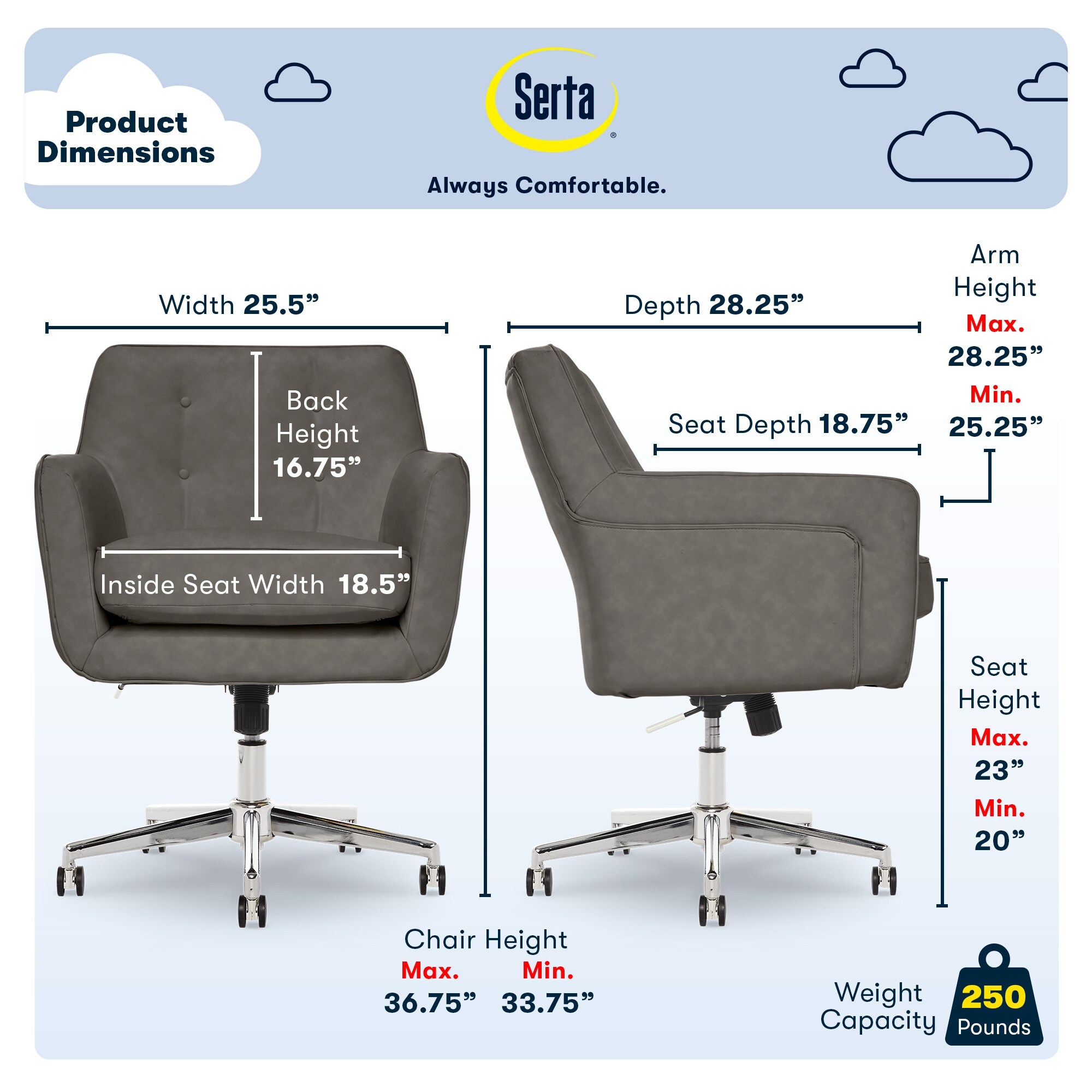 Serta ashland task clearance chair
