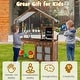 preview thumbnail 8 of 8, Natural Outdoor Solid Wood Mud Kitchen with Fabric Canopy Ideal Gift for Gifts - 39.5" x 16.5" x 49.5"(L x W x H)