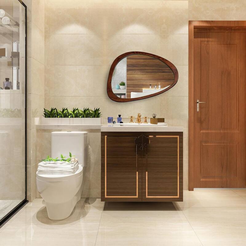 NOVA Natural Wood Frame Asymmetrical Mirror