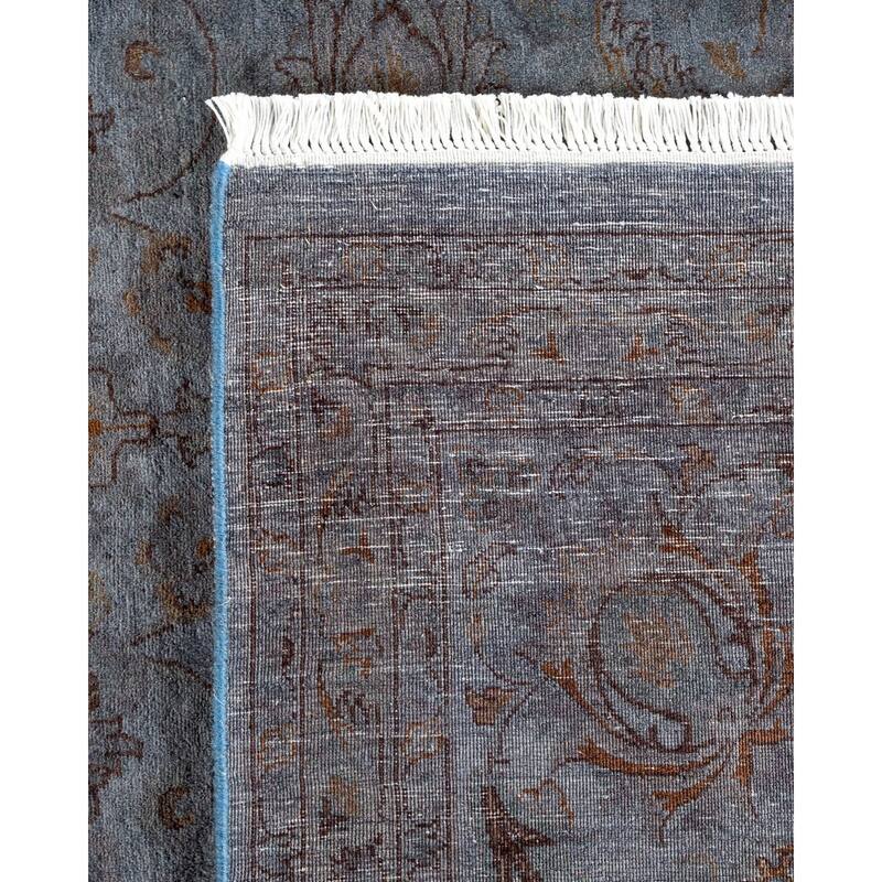 Overton Hand Knotted Wool Vintage Inspired Modern Contemporary Overdyed Gray Area Rug - 8' 4" x 10' 1"
