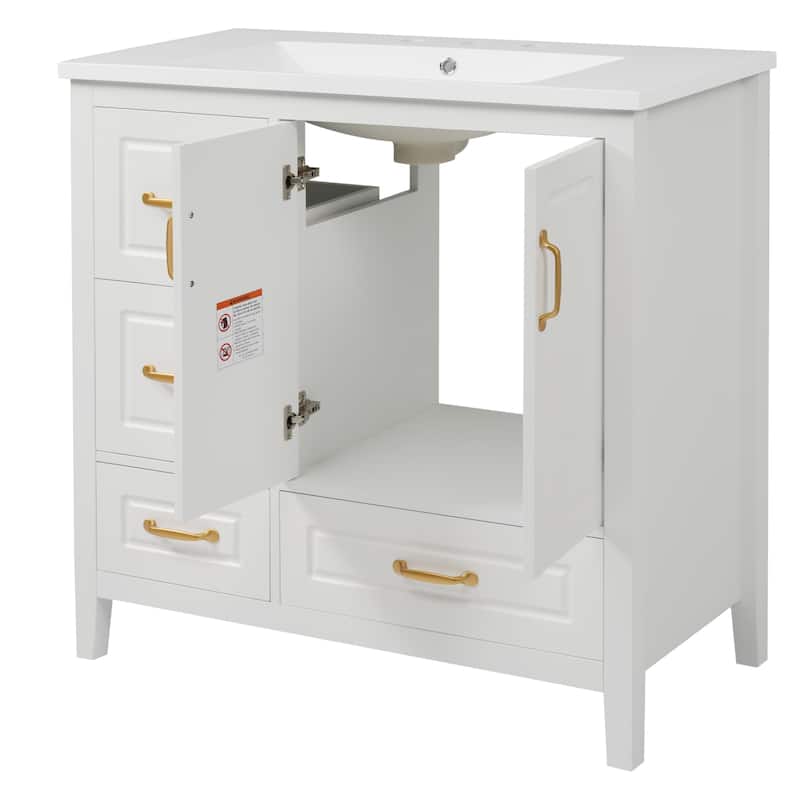 Christopher Knight Home - Simon 36" Resin Vanity with Sink and Soft-Closing Storage