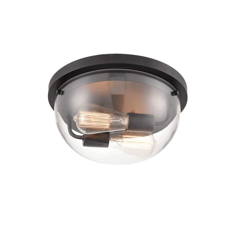 Millennium Lighting Ashford 2 Light Flush Mount Ceiling Fixture in Multiple Finishes with Clear Glass Shade