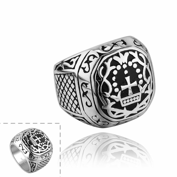 Vienna Jewelry The King's Seal Emblem Stainless Steel Ring