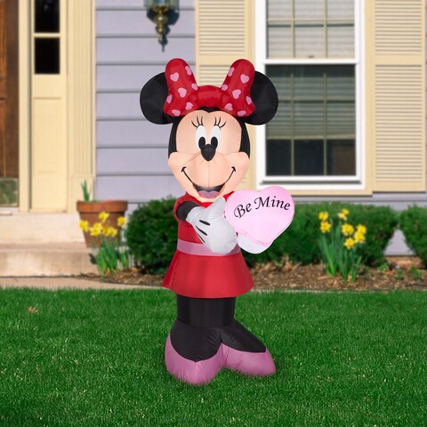 Gemmy Airblown Inflatable Valentine Minnie Mouse, 3.5 ft Tall, red - 42.13x21.65x18.9