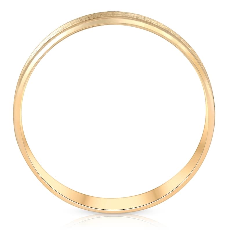 6mm 10k Yellow Gold Mens Brushed Black Inlay Wedding Band