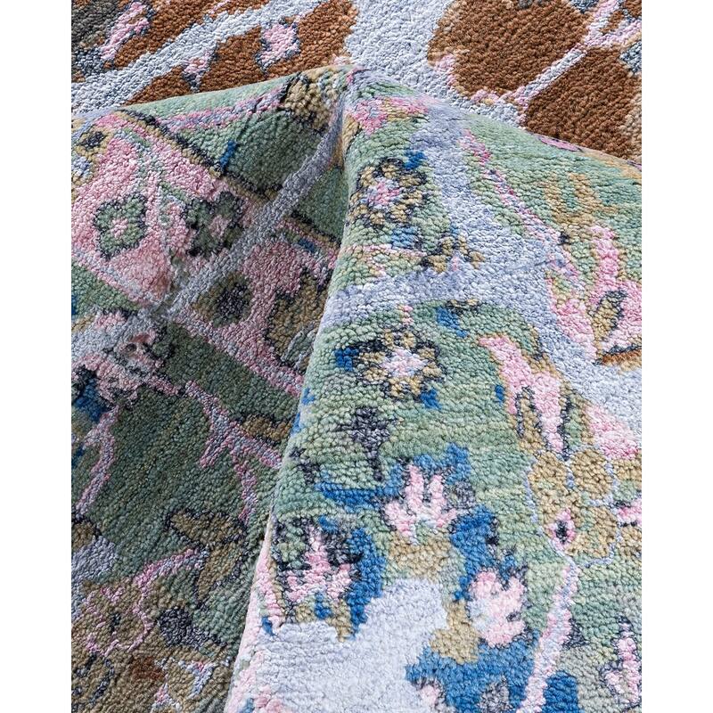 Ikat One-of-a-Kind Hand-Knotted Area Rug - Gray, 9' 1" x 11' 10" - 9' 1" x 11' 10"