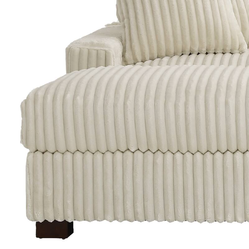 Plush Corduroy Modular Sectional Sofa Comfy Couch