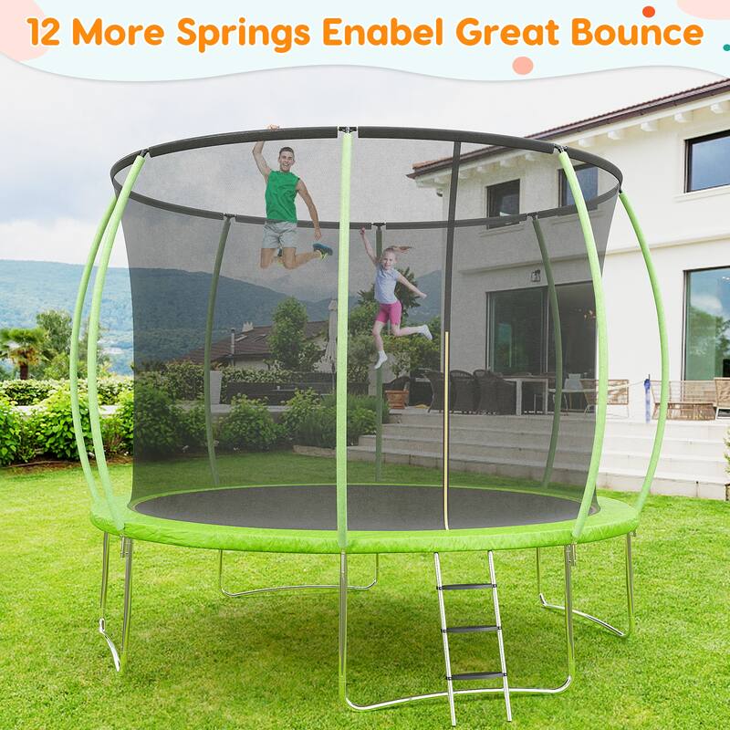 Trampolines for Kids Adults with Enclosure Ladder for Outdoor Jump