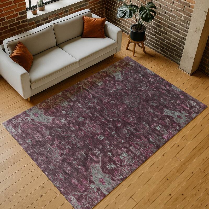 Machine Washable Indoor/ Outdoor Traditional Chelsea Chantille Rug