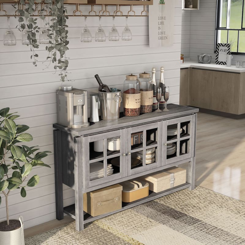 Furniture of America Wins Modern Farmhouse 5-shelf Buffet Table