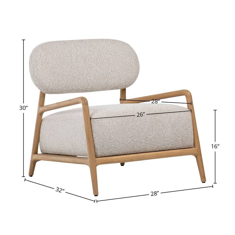 Dustin Polyester Blend Upholstered Occasional Chair, Cream