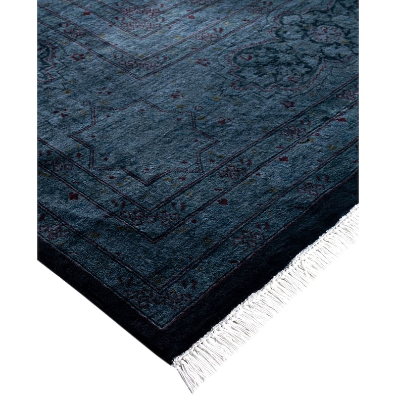Overdyed One-of-a-Kind Hand-Knotted Area Rug - Blue - 9' 1" x 17' 9"