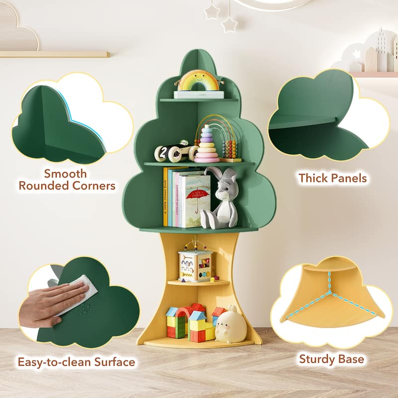 Costway Tree Bookshelf for Kids 5-Tier Children Book Display Rack Toy - See Details