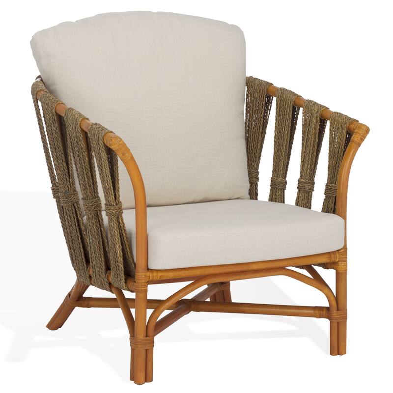 SAFAVIEH Couture Donatello Rattan Pole Accent Chair - 29"W x 34"D x 30"H